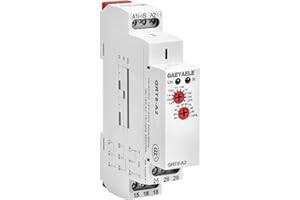GAEYAELE Delay On Time Relay 16A 2SPDT Electronic Adjustable Single Function Timer Delay Relay Din Rail Modular(GRT8-A2,AC/DC12V-240V)