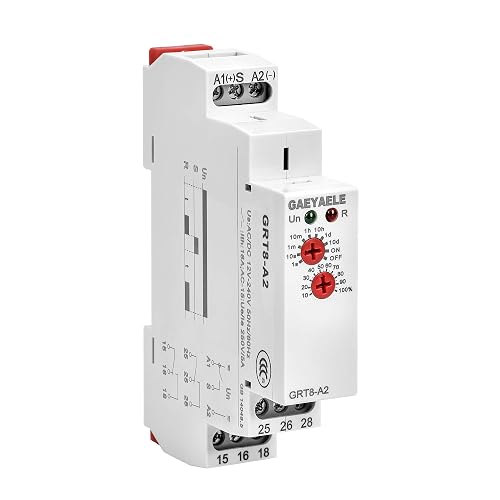 GAEYAELE Delay On Time Relay 16A 2SPDT Electronic Adjustable Single ...