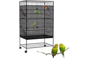 Bird Cage Seed Catcher Large Bird Cage Cover 118 * 31 inches Adjustable Bird Cage Net Cover,Black Nylon Mesh Birdcage Skirt G