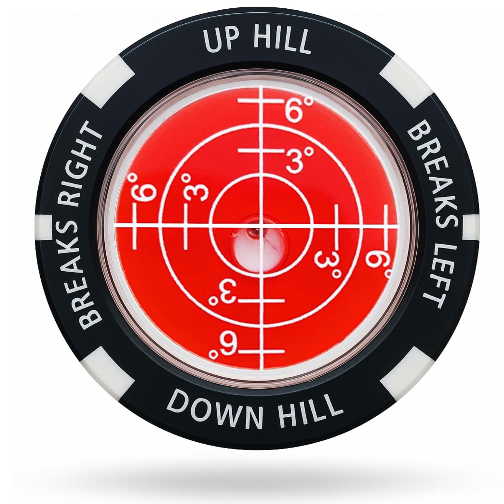 Fraser Fitness Golf Green Reader Level Ball Marker with High Precision Putting Green Reading Aid | Level Head Golf Marker With Bubble Level Golf Secret Santa| True Aim Ball Marker (Premium Red)