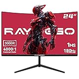 Raywego 24 inch Curved Gaming Monitor 180Hz 1ms,FHD