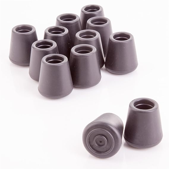 12x Heavy Duty Black Rubber Ferrules 13mm Walking Stick/Cane End Caps