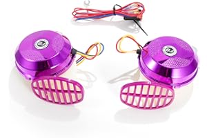FARBIN Train Horns for Trucks, 12V 130dB Super Loud Variable Sound Car Horn with 6 Sound Modes for Car Motorcycle Truck Train Pickup (Purple)