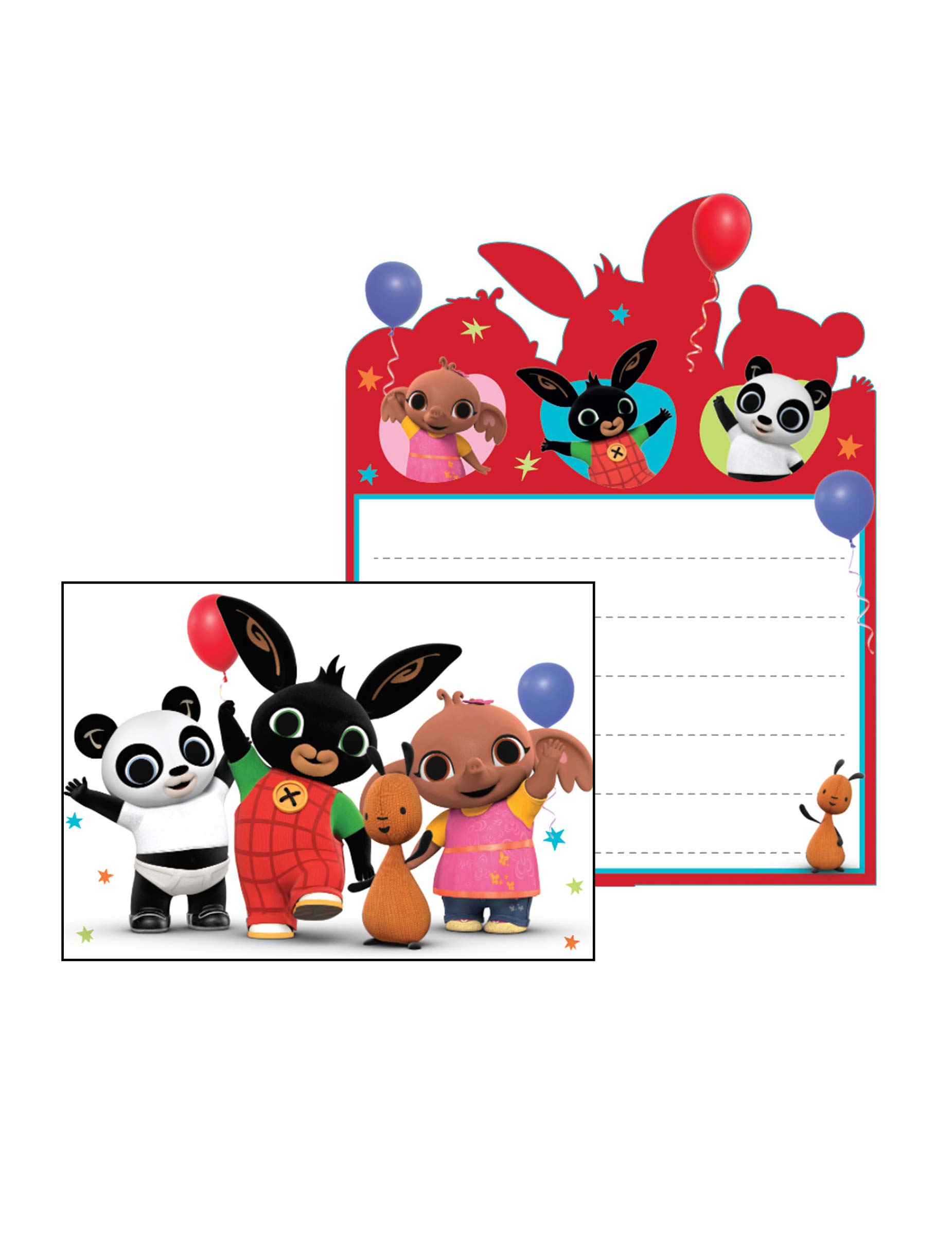 amscan 9901509 - Official Licensed Bing Invitations & Envelopes (8 Pack) Party Supplies