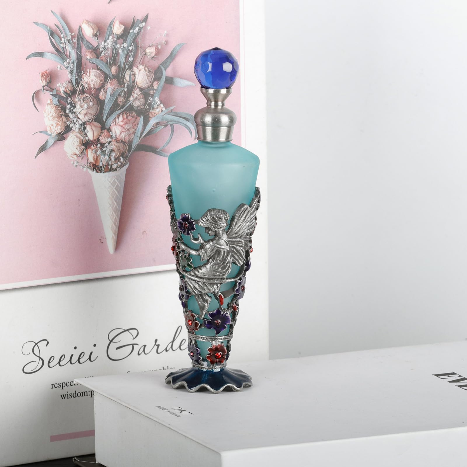 SEVENBEES 25ml Refillable Decorative Vintage Glass
