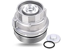 YINLOWA 15620-31060 Oil Filter Housing Cap Assembly for Toyota Tundra Rav4 4Runner Camry Highlander Tacoma Avalon Sienna Venza Lexus RX350 Oil Filter Housing with Oil Plug Replace 1562031060 15643-31050