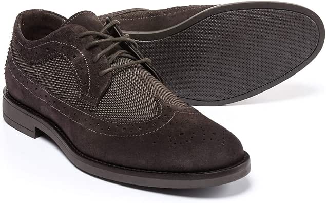 A. Testoni Made in Italy Diffusion Suede and Nylon Oxford