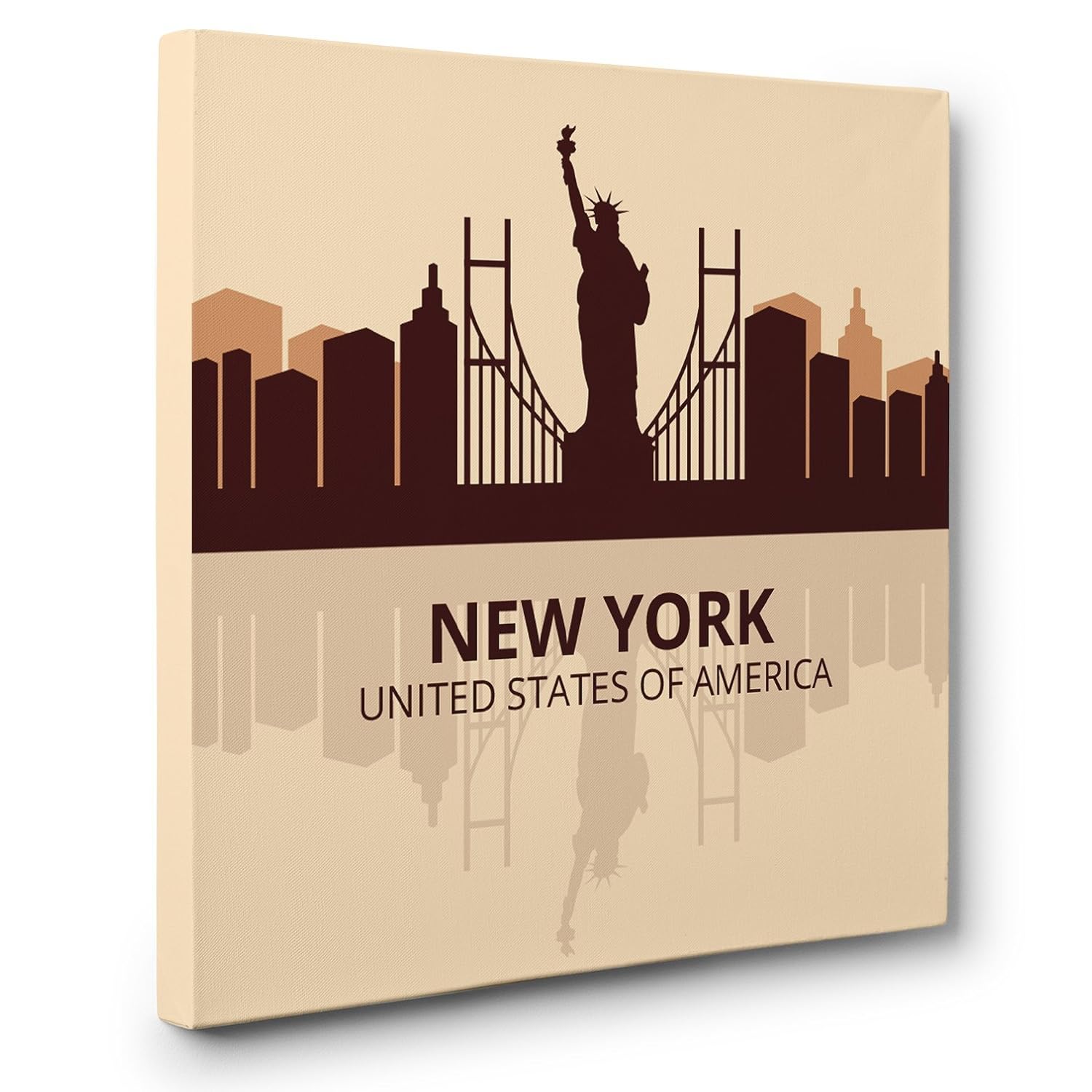 CITIES Vintage New York Skyline CANVAS Wall Art Home Décor
