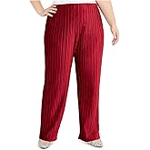 Alfani Womens Plus Luxe Pleats Wide Leg Casual Pants Red 3X