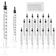 20 Pack 1ml Syringe for Liquid, 1cc Plastic Small Syringes for Scientific Labs, Measuring Liquids, Feeding Pets, Medical Student, Oil or Glue Applicator, Non-Sterile, No Needle