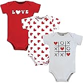 Hudson Baby Infant Girl Cotton Bodysuits, Love Hearts, 6-9 Months