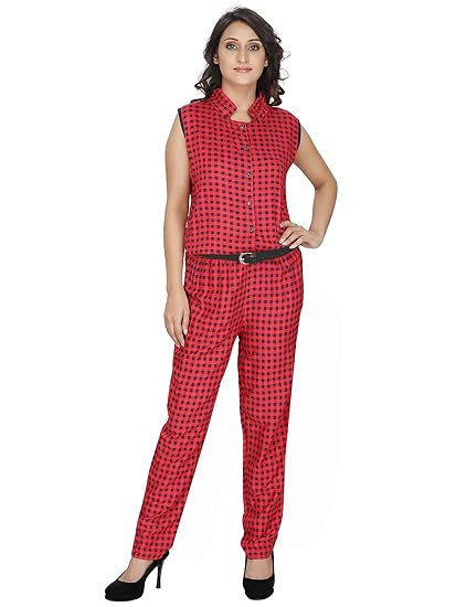 red check jumpsuit