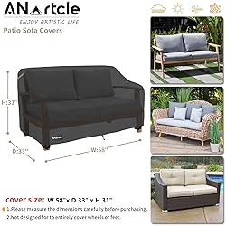 ANartcle 2-Seater Patio Loveseat Cover,58W x 32.5D