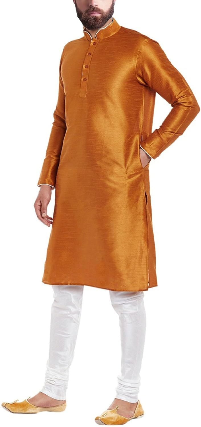 cafley men's silk pipe work kurta and pyjama set