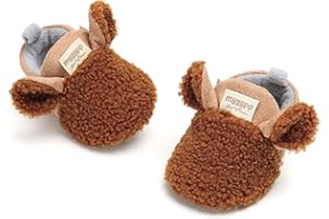 RVROVIC Baby Boys Girls Cozy Fleece Boots with Non Skid Bottom Warm Winter Socks Slippers
