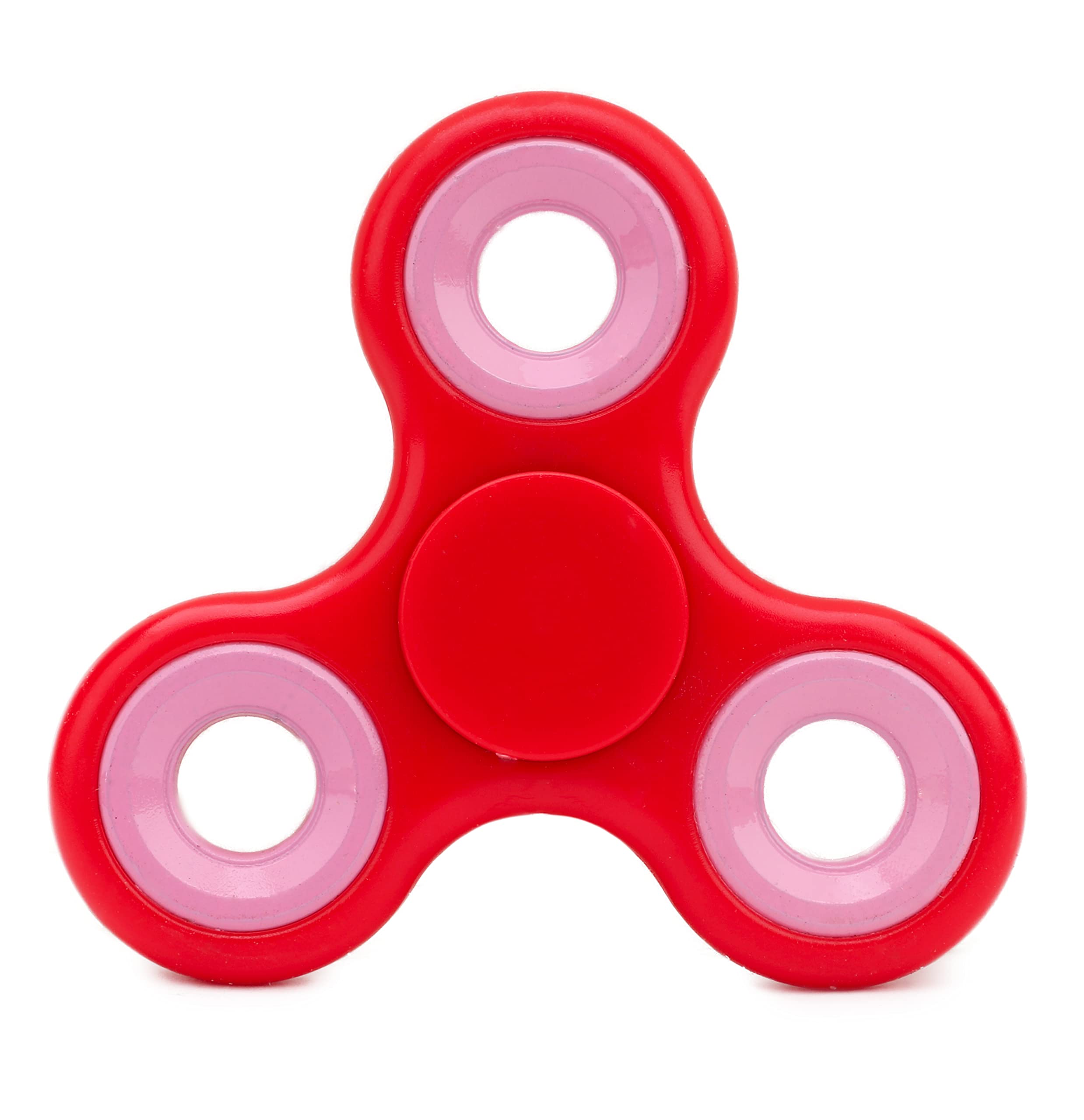 Toyland® Fidget Hand Spinner - Stress and Anxiety Relief - Assorted Colours (Red & Pink Rings)