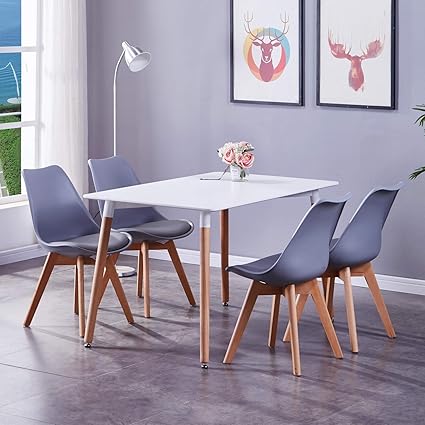 Goldfan Set Tavolo Da Pranzo E Sedie 4 Moderno Rettangolare