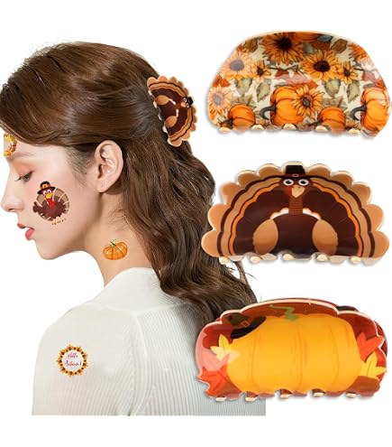 Amazon.com : Fall Maple Leaf Hair Claw Clips - Strong Hold  display picture 1