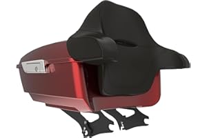Mocardine King Tour Pack Set for Harley Hard Candy Hot Rod Red Flake, Tour Pack Latch Kits, Black Backrest, Tour Pack Mount R