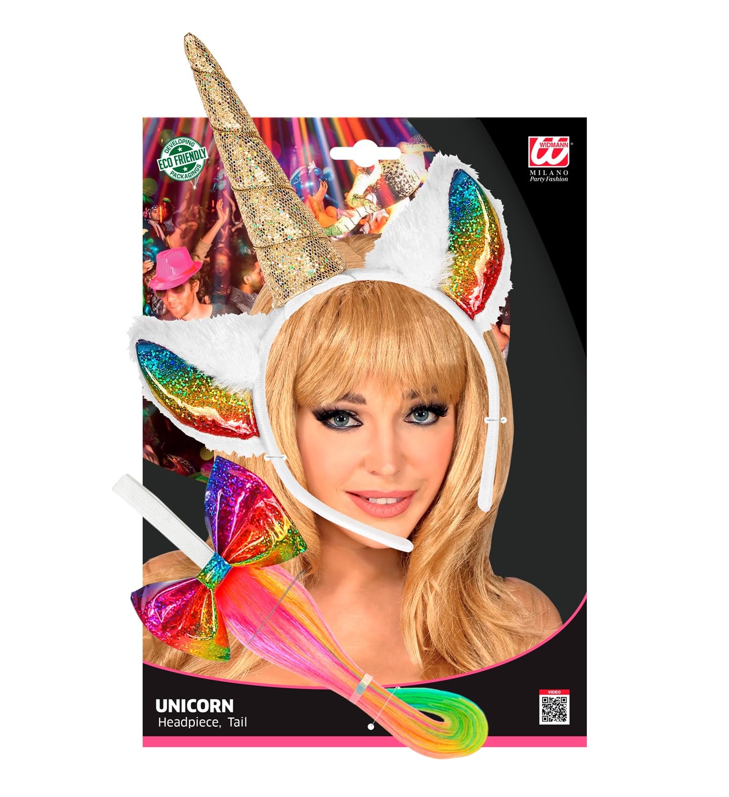 Widmann Unicorn Fancy Dress Set, Headband and Tail, Mythical Creatures, Unicorn, Theme Party, Carnival