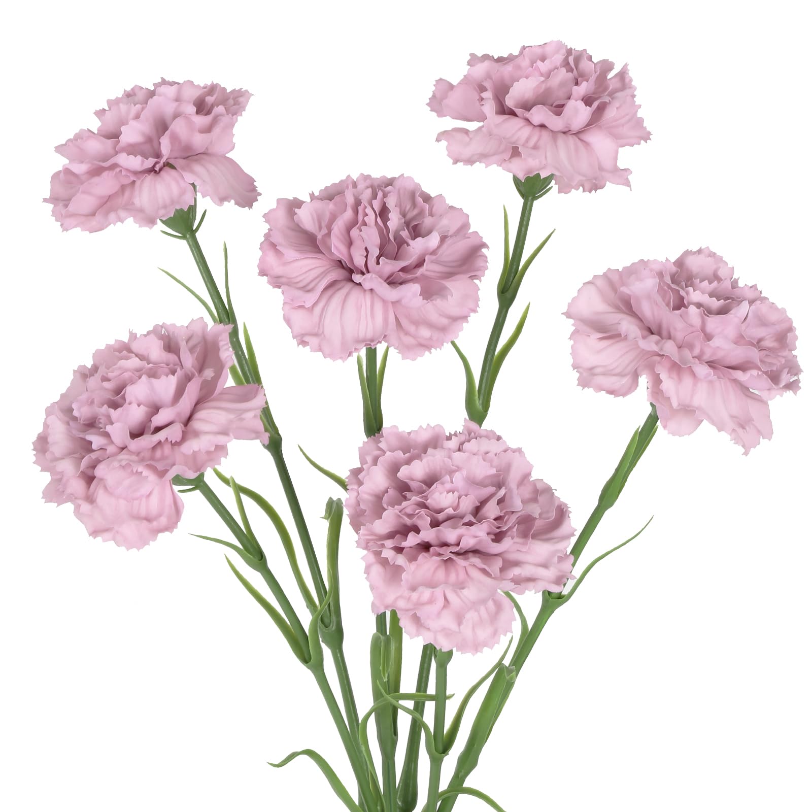 Photo 1 of IPOPU Purple Carnations Artificial Flowers,6PCS Real Touch Faux Flowers 20'' Artificial Silk Carnations with Stems for Wedding Bouquet Party Table Centerpieces Home Decor (Purple)