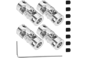 ECSiNG 4Pcs 6mm to 6mm Metal Shaft Coupling Universal Joint Shaft Coupling Flexible Coupling Connector Accessories for Model Car Ships Robots