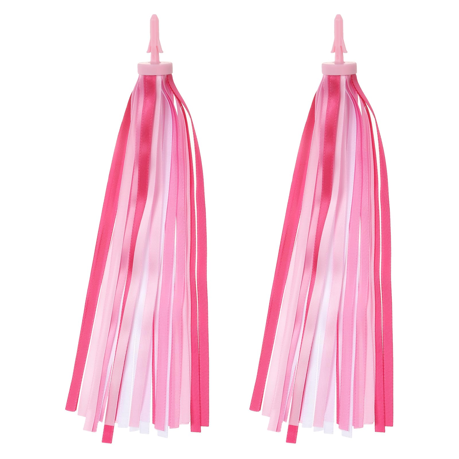 PATIKIL Bike Streamers, Colorful Scooter Handlebar Tassels Grips Ribbon Accessories Decorations Bicycle Tricycle Handles, Gradient Pink