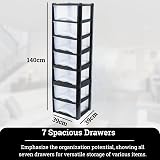 Neat. 7-Drawer Plastic Storage Unit See-Through Drawers Black/Clear 140cm view 2