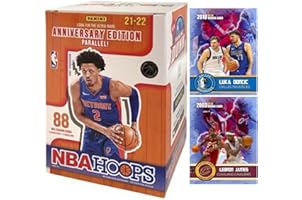 NEW 2021-22 Panini NBA HOOPS Factory Sealed Basketball Box w/88 Cards (Look for Autograph or Memorabilia Cards) - Look for Po