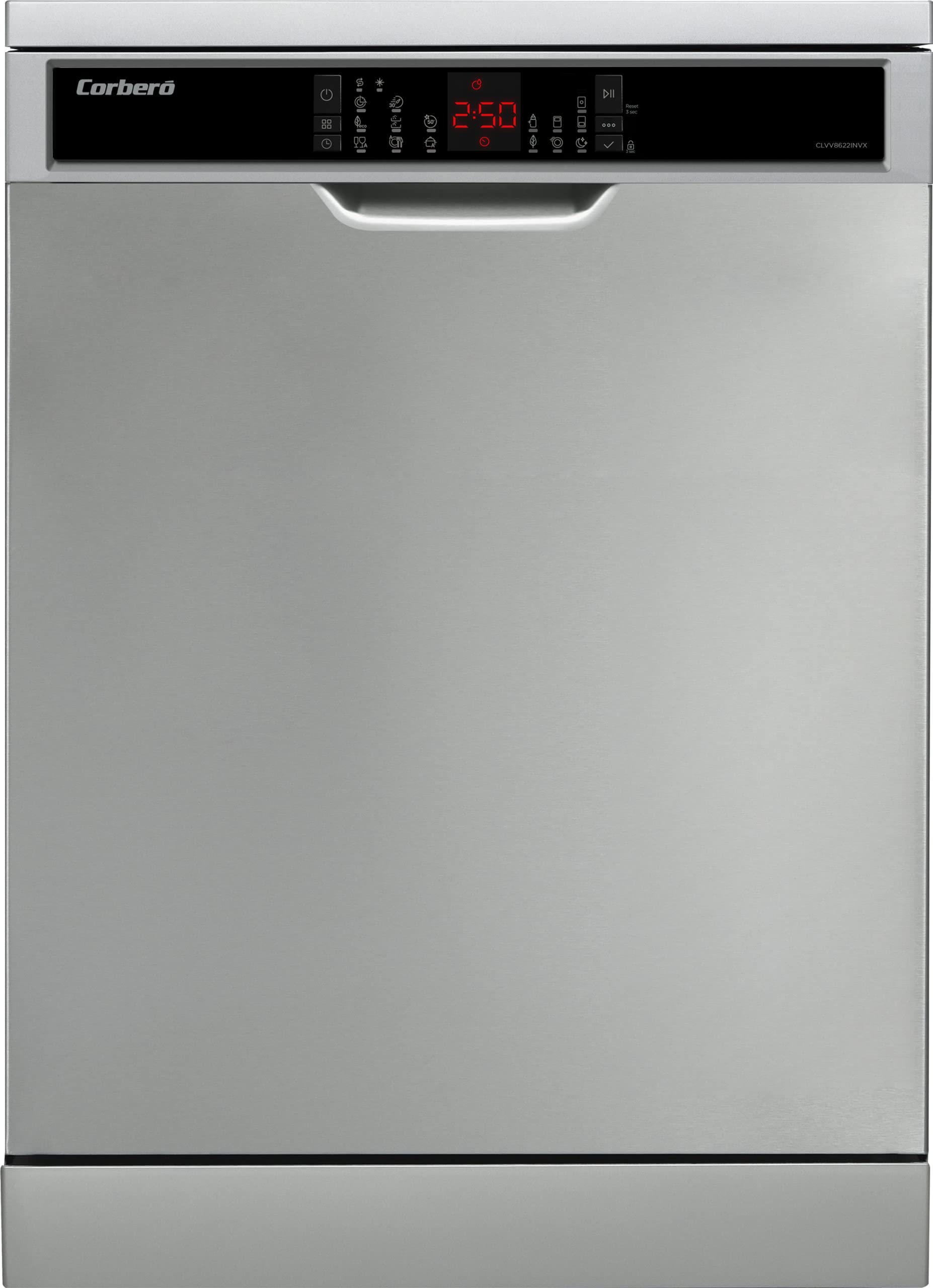 Corbero-CLVV8622INVX-Lavavajillas-Gama-Excellence-15-Ajustes-ubicacion8-P-6-Temp-Motor-Inverter-Inox-Inidio