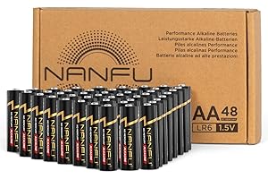 NANFU Batteries (48 Count), 10 Year Shelf-Life 1.5v Double A Batteries with Leak-Proof Design, Non-Rechargeable