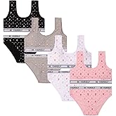 SIETE ROSA Girl'S Bra Panties Set Comfy Breathable Cotton Underwear Set,Cute Heart Letter Print Training Set For 10-12