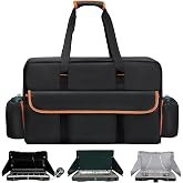 Amerbro Camping Stove Carrying Case for Coleman 2-Burner | 1680D oxford, camping stove bag for Coleman/Camp Chef Everest/Triton 2-burners, multiple pockets, adjustable shoulder strap