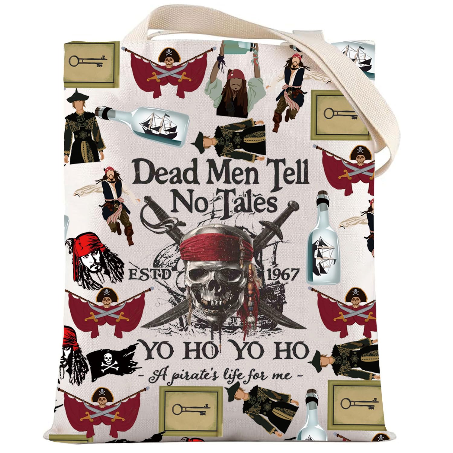LEVLO Jack Sparrow Cosmetic Makeup Bag Angelica & Jack Fans Gift Dead Men Tell No Tales Jack Sparrow Toiletry Bag Pirate Lover Merchandise, Dead Men T — image 1
