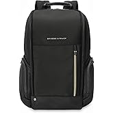 Briggs & Riley Medium Widemouth Backpack - Carry On Travel Backpack for Women & Men, Personal Item Bag, Self-Repairing Zippers, Padded Straps, Fits up to 15.6" Laptop - HTA Collection, Black