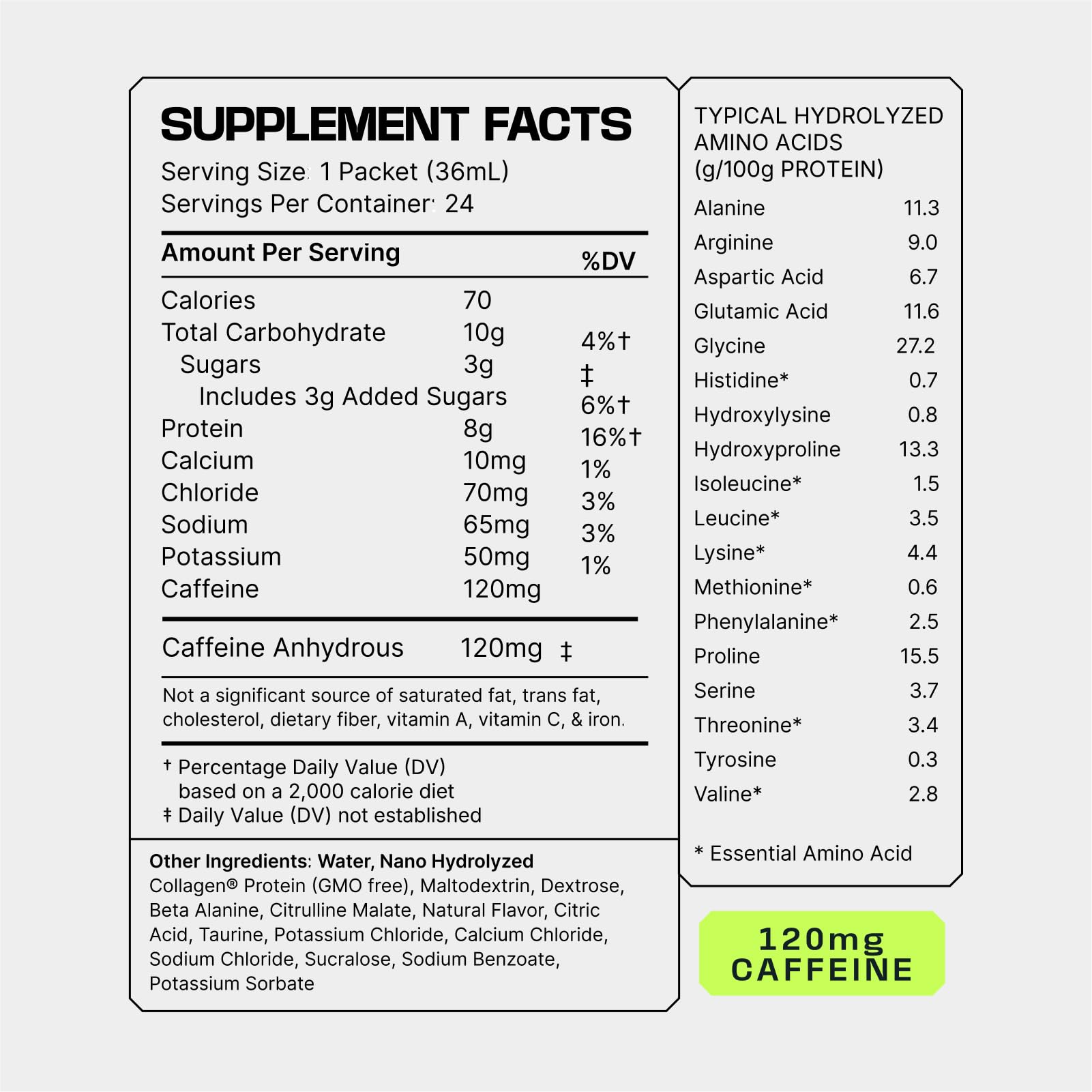 Frog Fuel Power Energized Protein Shot, 15g Protein Nano-Hydrolyzed Grass Fed Collagen, 120mg Caffeine, Fat & Sugar Free, 22 Amino Acids, 0 Carbs, Berry, 1 oz Packets, 24 Pack