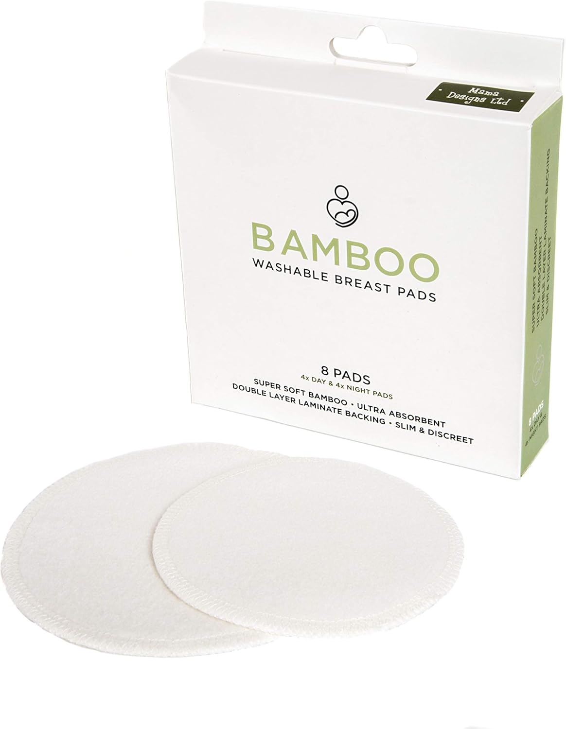 Mama Designs Bamboo Washable Reusable Breast Pads 8 Soft and