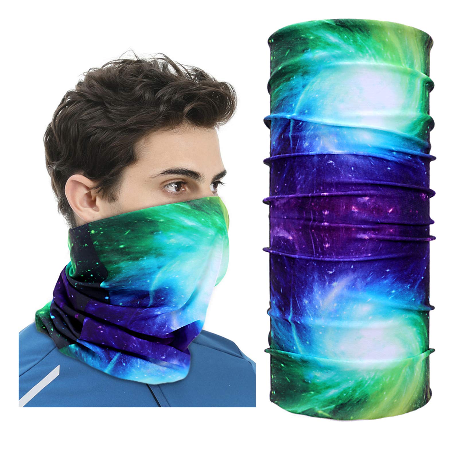 Tube Scarf - 3D Face Bandana Mask Unisex Seamless Tube Headbands Headwrap, UV Resistance Outdoors Mutifunctional Headwear Balaclava