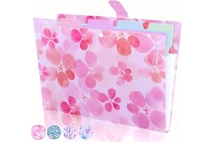 Folder Organizer Expanding File Folder Patternted - Accordion Document Organizer with 5 Pockets and Labels, Waterproof A4/Let