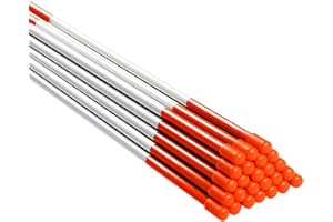 BTSD-home 25 Pack Driveway Markers Fiberglass 48 Inch Snow Stakes with Reflective Tape