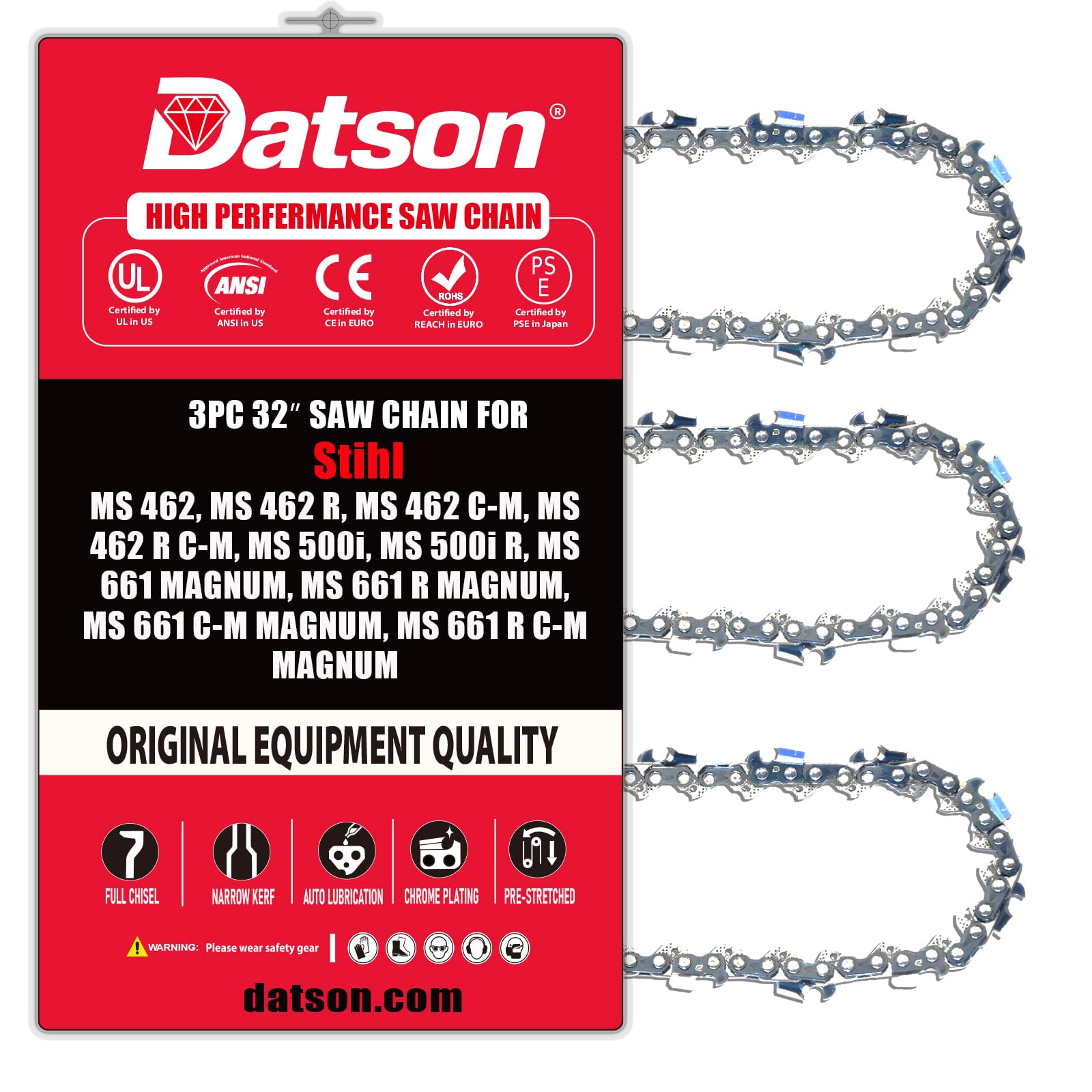 Photo 1 of Chainsaw Chain 32 Inch .050 3/8 105 DL For STIHL MS 462, MS 462 R, MS 462 C-M, MS 462 R C-M, MS 500i, MS 500i R, MS 661 MAGNUM, MS 661 R MAGNUM, MS 661 C-M MAGNUM, MS 661 R C-M MAGNUM and more.