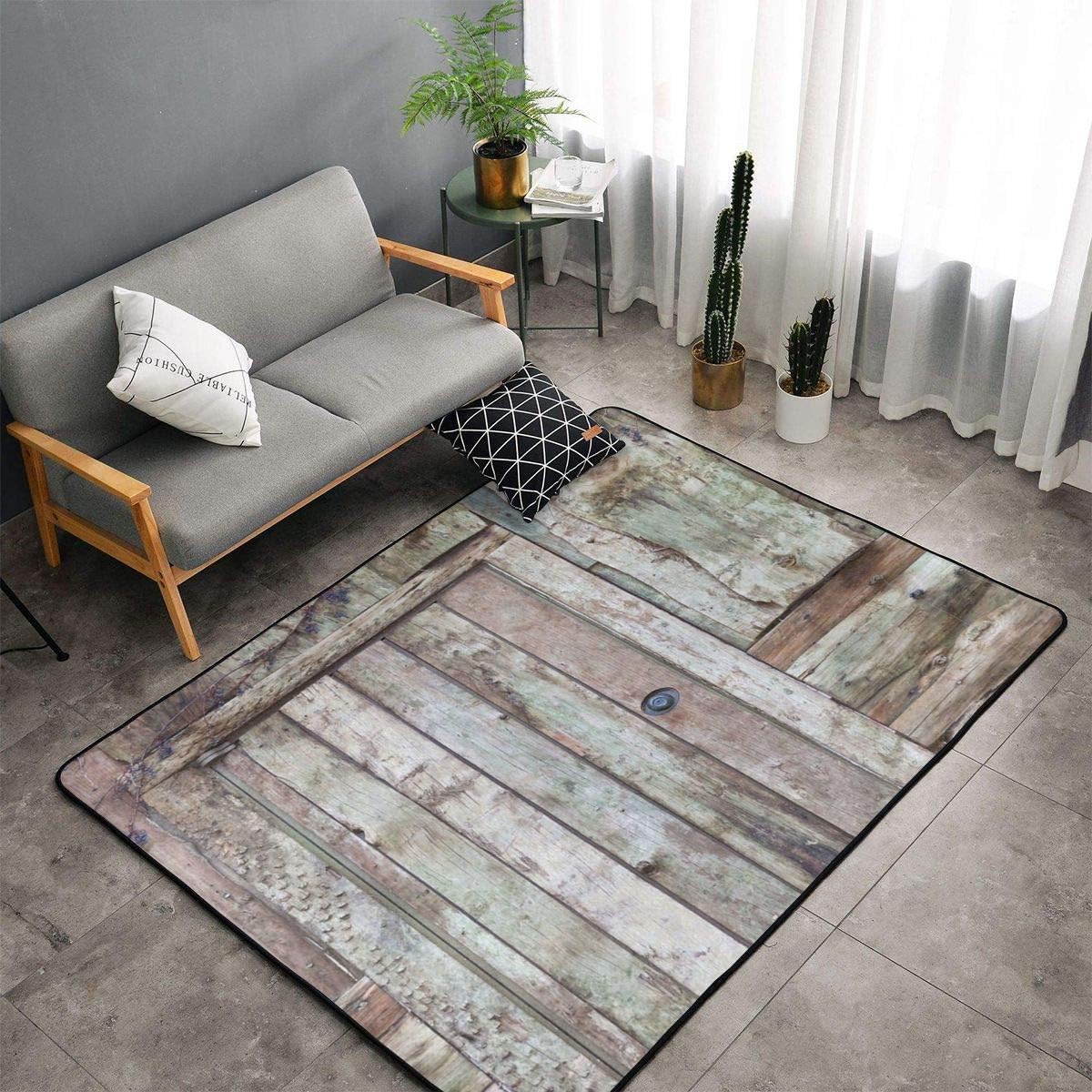 Bedroom Living Room Kitchen Big Size Area Rug Home Art - Old Rustic Barn Door Cottage Country Cabin Theme Rural Mystic Floor Pad Rugs Fast Dry Bathroom Rug Mat Yoga Mat Throw Rugs Carpet, 60 x 39 Inch