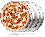 TOPZEA 4 Pack Stainless Steel Pizza Pan, 13-1/2