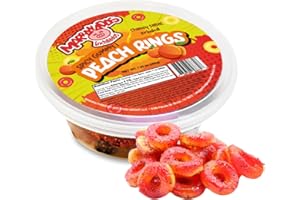 Marranadas Enchilados Spicy Gummy Mexican Candy, Sour Gummies, Peach Rings, Gummy Worms, Mango Candy, Gummy Bear, Chamoy Candy, Dulces Mexicanos 7.25oz (Spicy Gummy Peach Rings)
