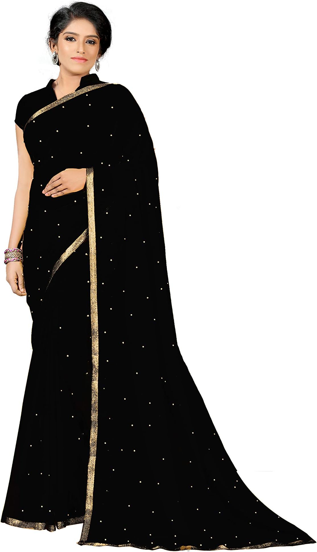 FKART georgette Saree With Blouse Piece