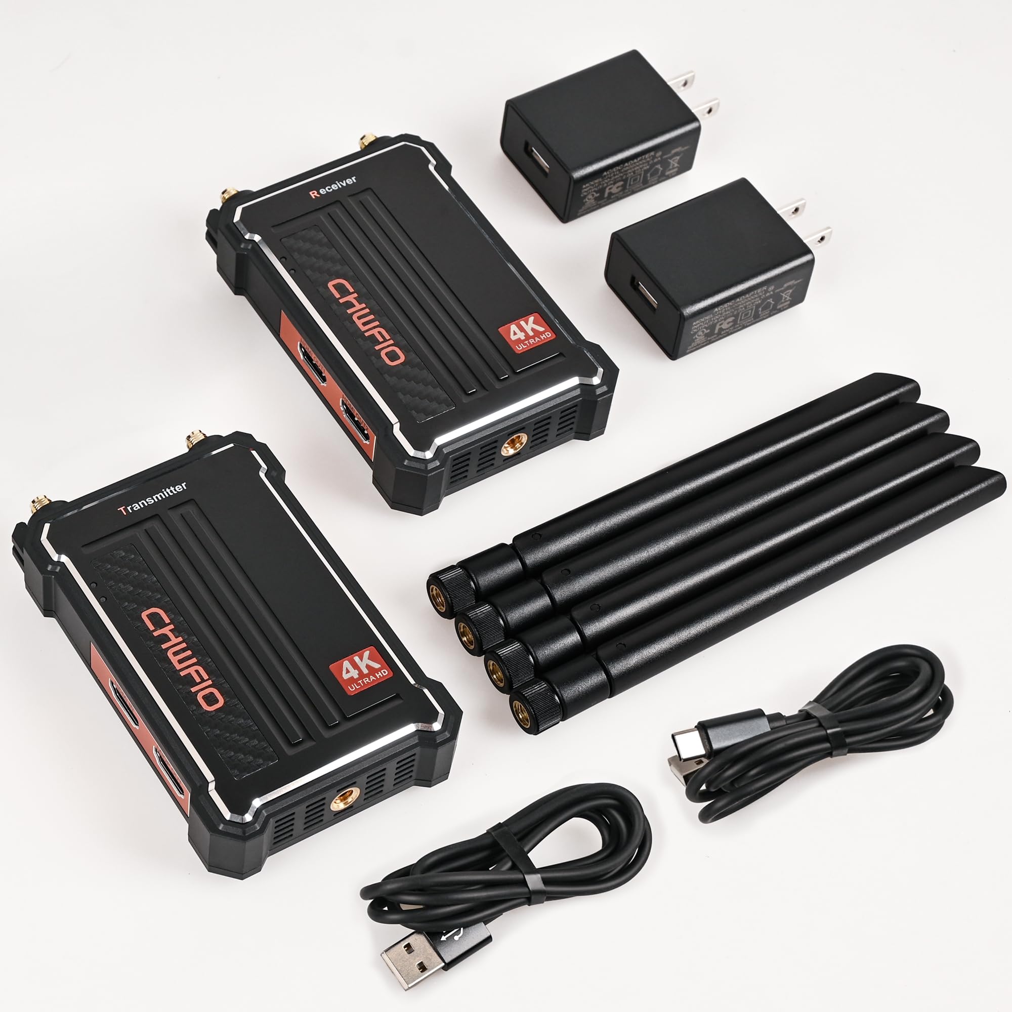 Wireless HDMI Transmitter and Receiver 4K 30HZ, 490FT, IR Extend, Plug & Play HDMI Wireless Transmission,Loop-Out,Dual Outputs, Up to 4 RXs, Streaming from STB, PC, DVD, CCTV to TV, Projector, Monitor