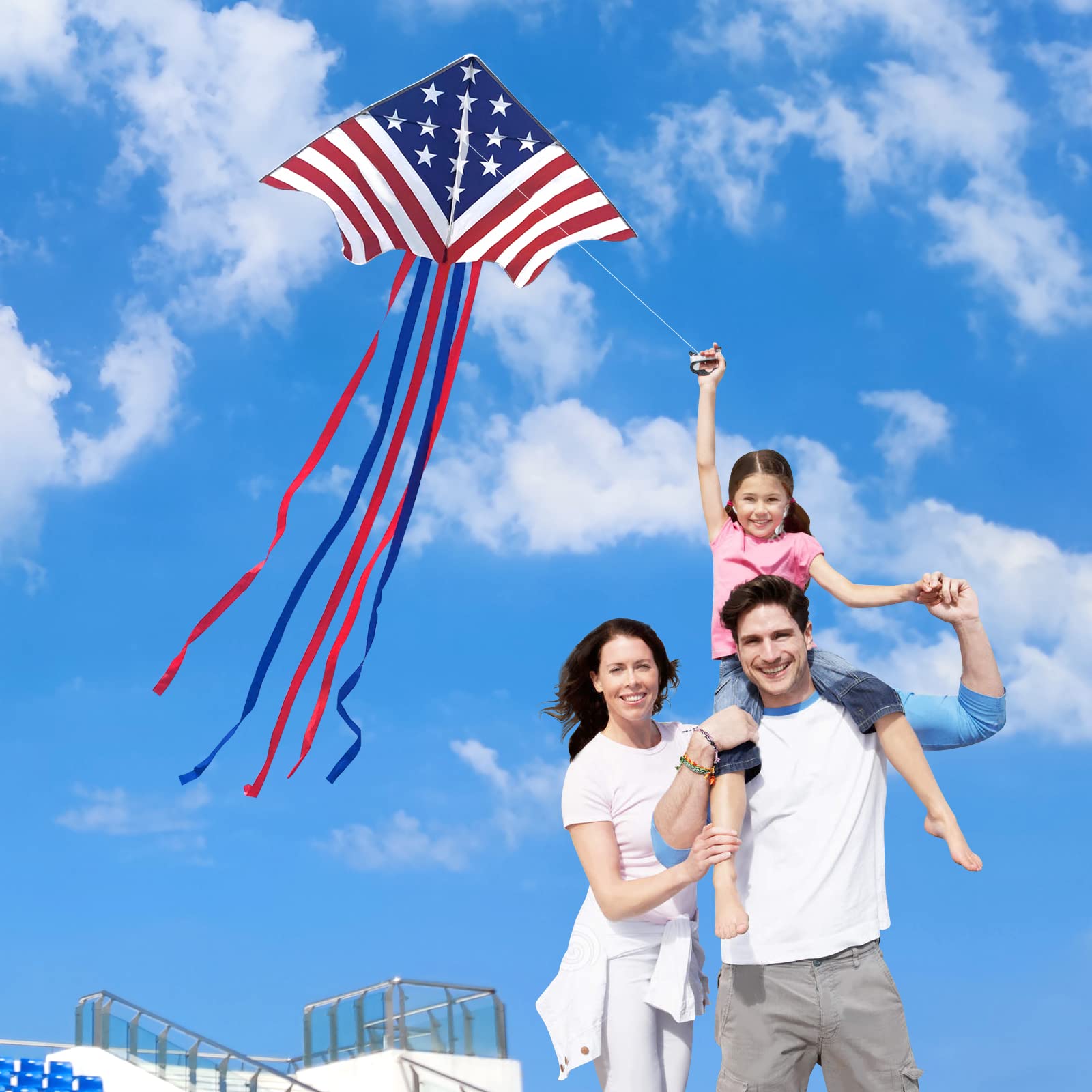 Kaiciuss Delta Kite for Kids & Adults - Easy to Fly Large Single Line Beach Kite with 300ft String Handle Included, Perfect for Beginners, Teens