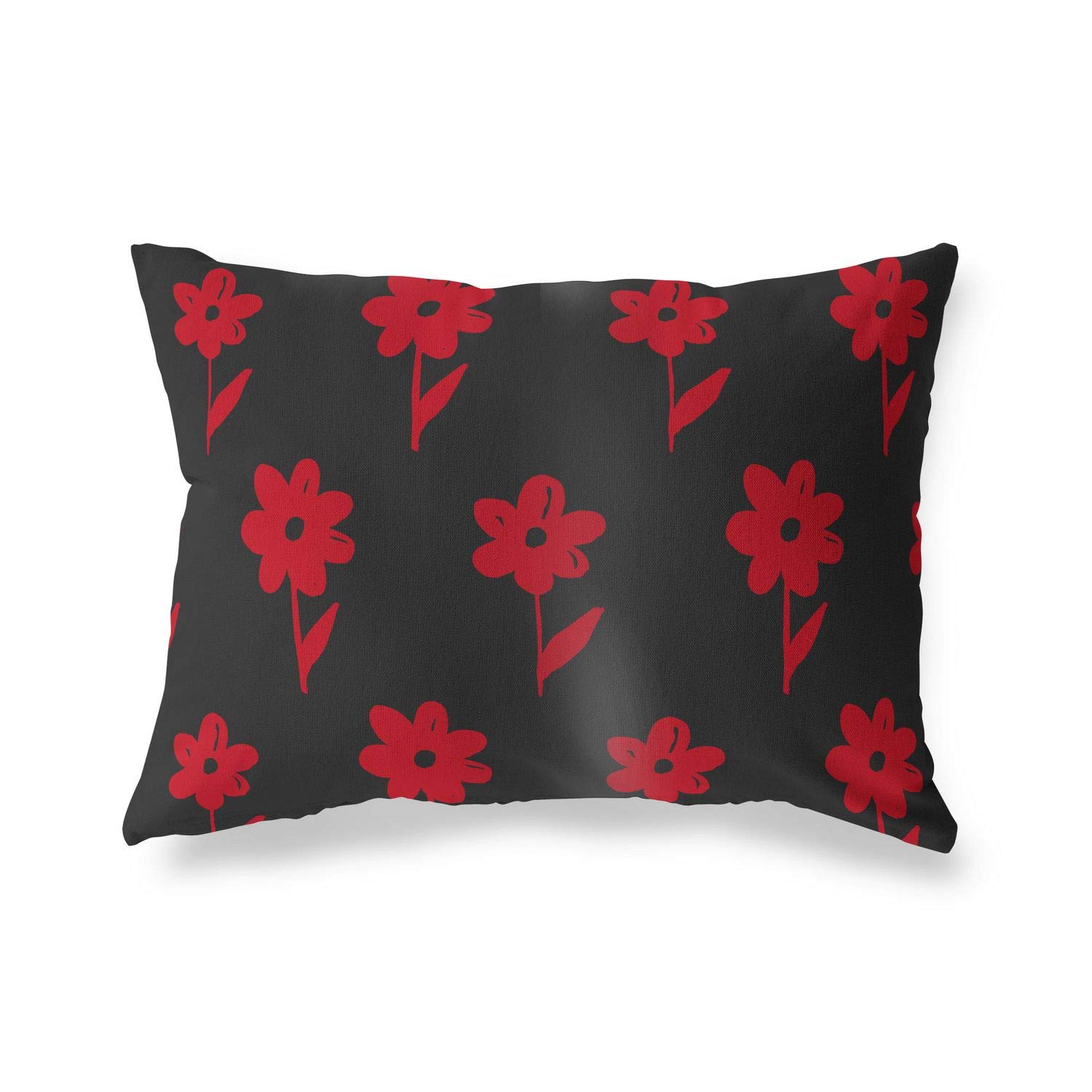 BonaMaison Decorative Cushion Cover, Red Black Throw Pillow Covers, Home Decorative Pillowcases for Livingroom, Sofa, Bedroom, Size: 45X60 Cm - Designed and Manufactured in Turkey