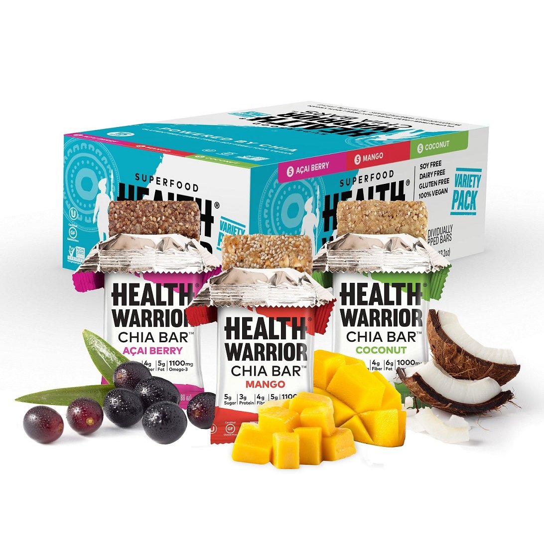 Health Warrior Chia Bars Coconut/Acai Berry/Mango Variety Pack 13.2-Ounce (Pa.. 13 71Y08yigRhL