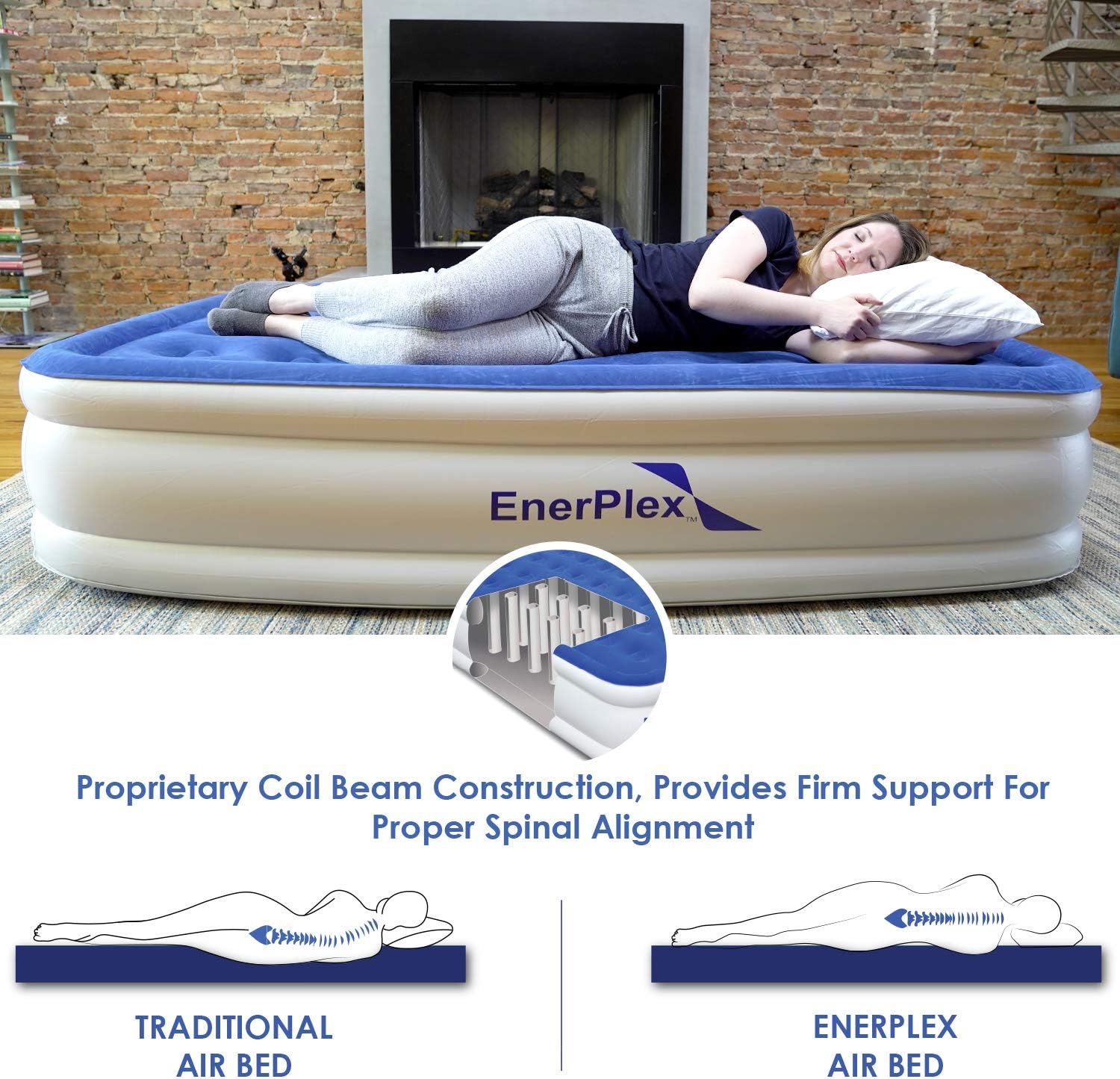 EnerPlex Premium 2019 Upgraded Dual Pump Luxury King Size Air Mattress Airbed with Built in Pump Raised Double High King Blow Up Bed for Home Camping Travel 2-Year Guarantee: Kitchen & Dining